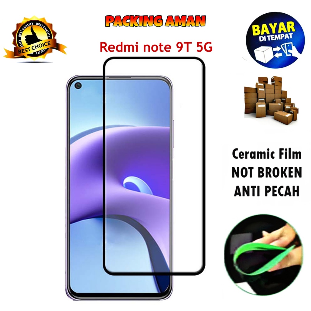 Tempered Glass Xiaomi Redmi Note 9T FULL COVER FULL SCREEN Ceramic Film Anti Gores