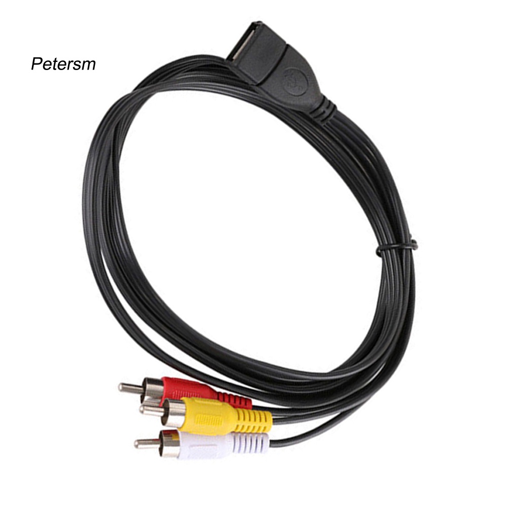 (Pt) Doonjiey Kabel Adapter Usb 2.0 A Female Ke 3 Rca Male Audio Video Av Untuk Pc Tv