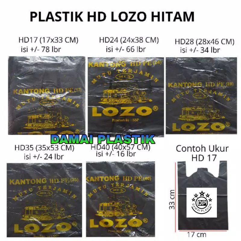 HD Kantong Kresek Tebal Parrot Hitam Merah Putih Ukuran 17 24 28 35 40 Kwalitas Lozo bawang loco