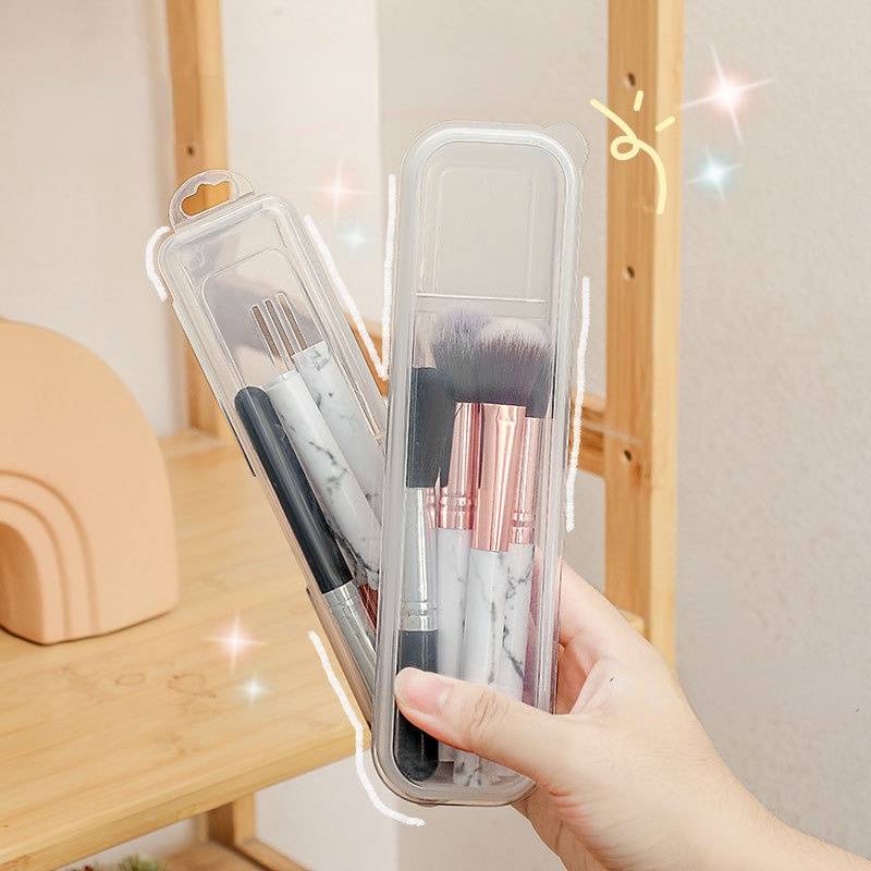 Kotak Pensil Alis / Kuas Makeup / Sendok / Sumpit Portable Tahan Debu Untuk Travel / Sekolah