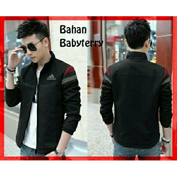 Jaket pria / jaket adidas hitam / fashion pria / Jaket Adidas Black Babyterry