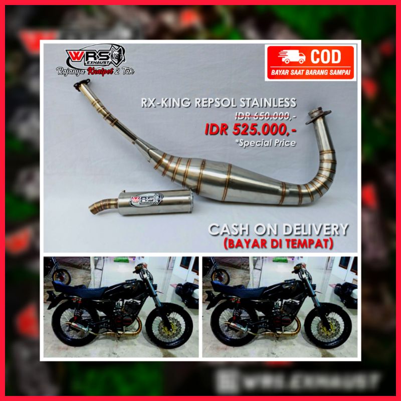 Knalpot Rx King Repsol Rx Special Kolong Repsol Stainles  Wrs Exhaust