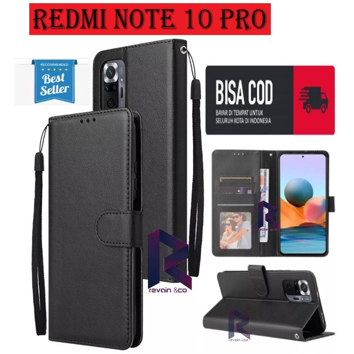 CASE REDMI NOTE 10 PRO FLIP WALLET LEATHER KULIT PREMIUM SARUNG BUKA TUTUP FLIP CASE XIAOMI REDMI NOTE 10 PRO