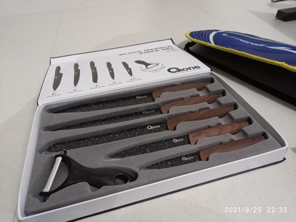 Oxone Black Marble Pisau Dapur Knife Set Ox-605 / Ox-609n - Hitam / Ox-608n - Warna / Ox-617 - Putih