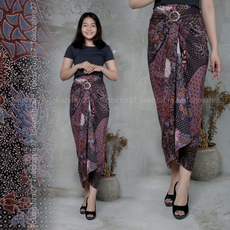 Rok Serut Bawahan Kebaya Motif Aurel By Zahratul27 Rok Lilit/Rok Serut/Rok Wisuda/Rok Batik/Rok Kondangan