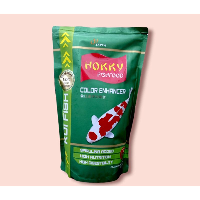 Makanan Ikan Koi HOKKY SPIRULINA COLOR ENHANCER SIZE SMALL, MEDIUM, LARGE 1KG