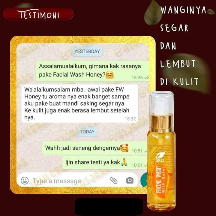 Facial Wash Honey SR12 - Face Wash Madu SR 12 Sabun Muka Pelembab Pencerah Kulit Penghilang Jerawat Komedo Flek Hitam - Original 100%