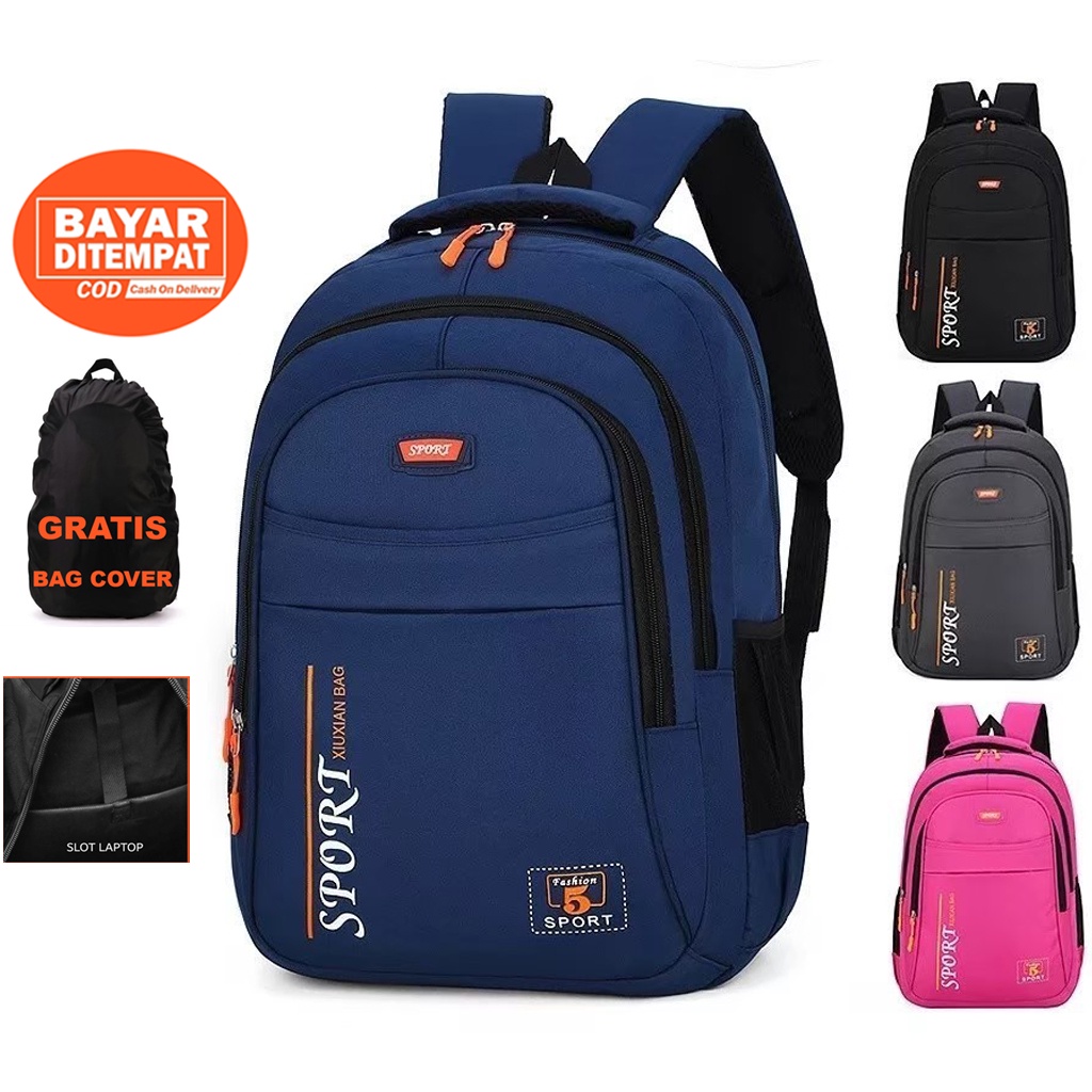 RANSEL Polo Sekolah Kuliah Kerja Backpack Cowok Cewek sport xiuxian Murah