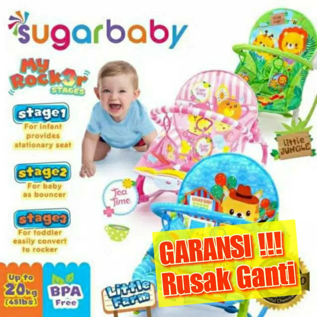 Bouncer Sugar Baby My Rocker Premium 3 STAGE - 3 Recline Sugarbaby My Rocker 3 posisi MY Rocker bouncer bayi sugarbaby My rocker ayunan bayi