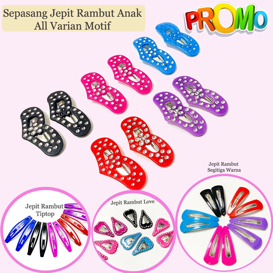 Jepit Rambut Anak Lucu - Sepasang Jepit Rambut Warna Termurah
