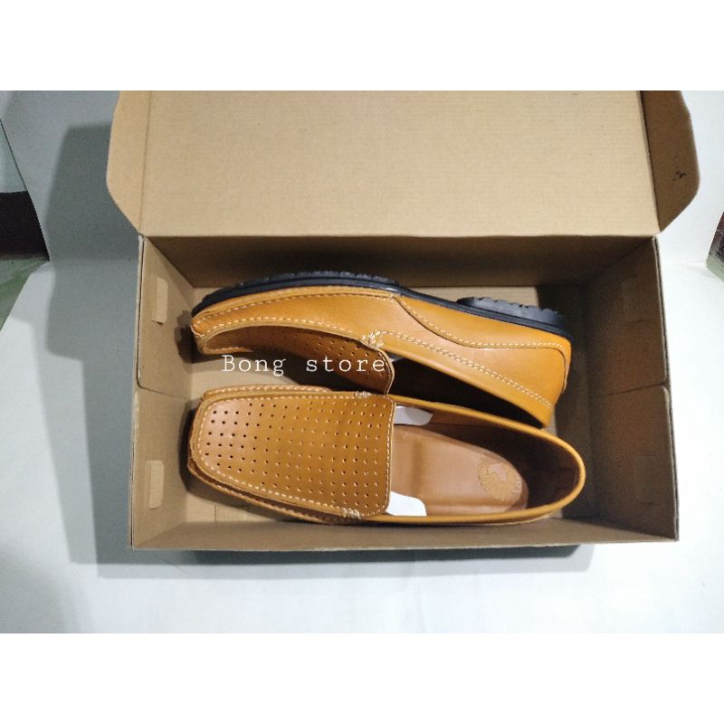 sepatu pria kasual slip on mokasin kulit asli berkualitas premium