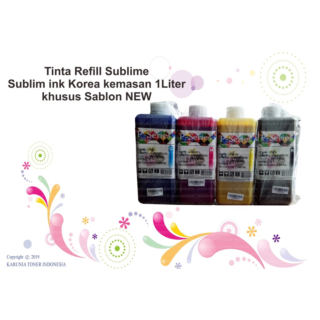 Tinta Refill Sublime Sublim ink Korea kemasan 1Liter khusus Sablon NEW Cyan Magenta Yellow Black