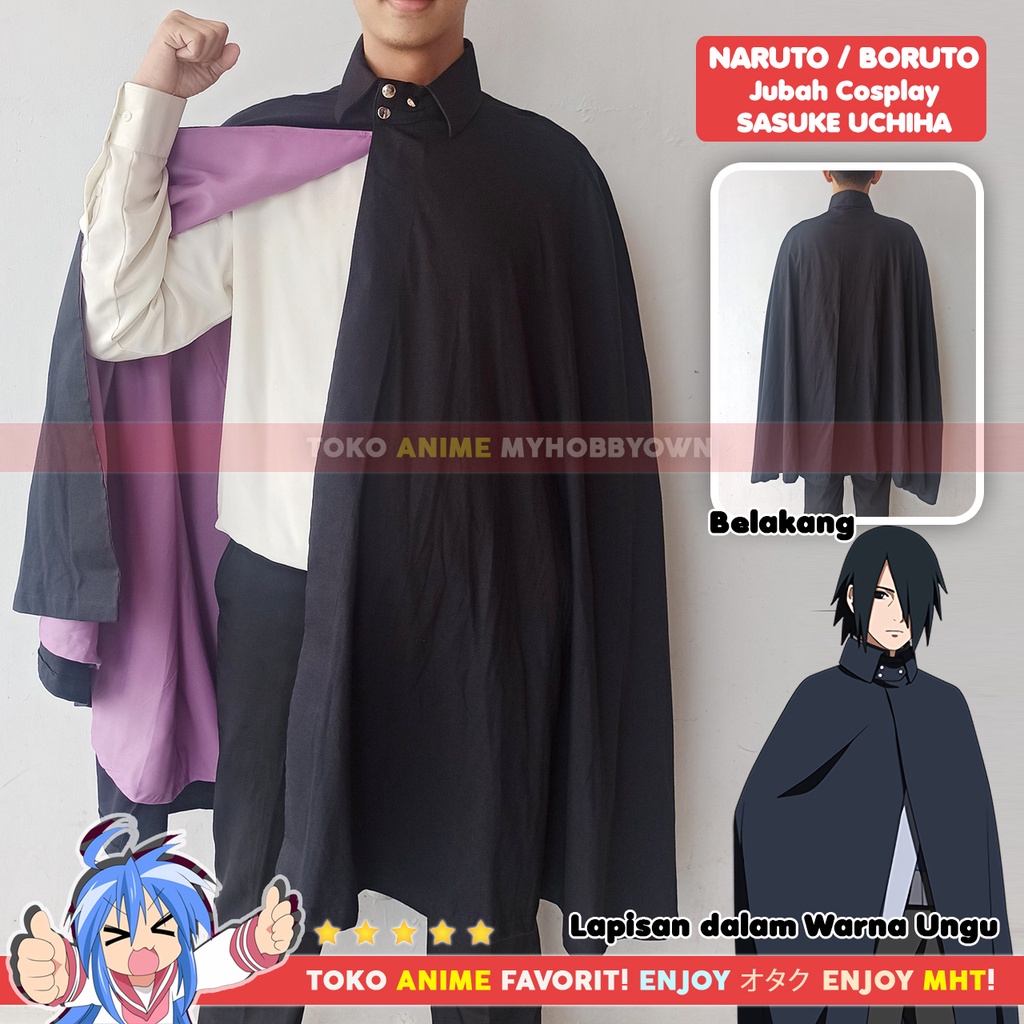 Jubah Uchiha Sasuke Kostum Cosplay Anime Boruto Naruto Next Generation