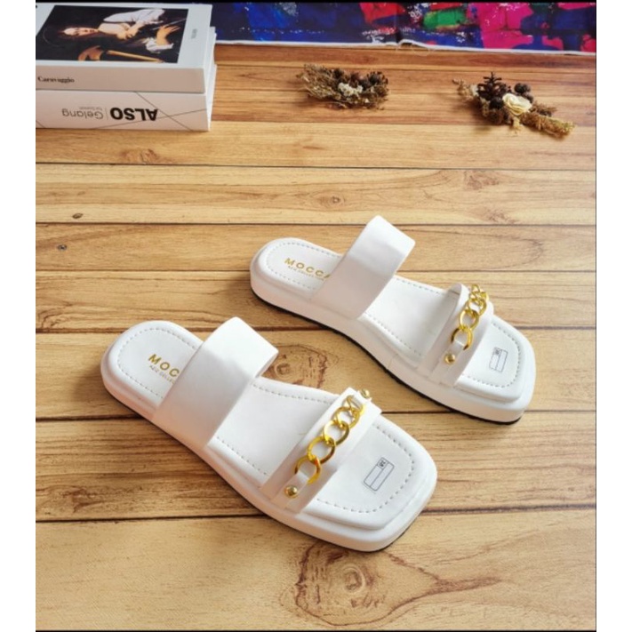 ABBUSHOES BK 06 flat spon super ban 2 rantai mayorri 5cm