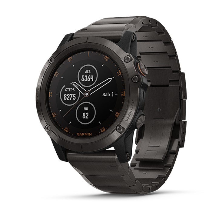 Promo GARMIN Fenix 5X Plus Smartwatch Sapphire Carbon Gray DLC Titanium Band Limited