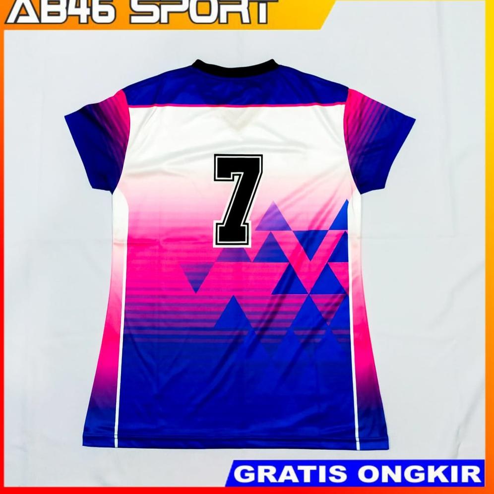 Baju Jersey Kaos Voly Volly Volley Voli Cewek Wanita Fullprinting Tangan Pendek singlet Atasan Olahr