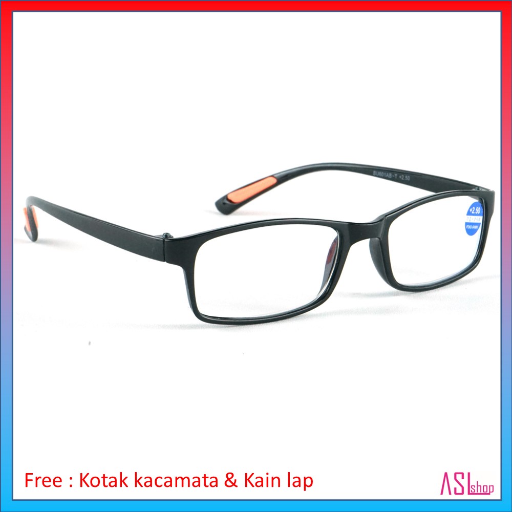 FRAME KACAMATA KHUSUS BACA (BU601AB) LENSA BLUERAY/BLUECUT