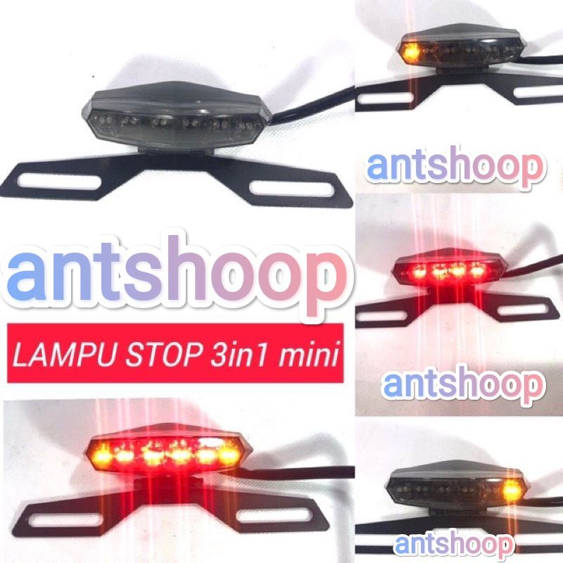 LAMPU STOP BELAKANG RX KING 3 IN 1 SET DUDUKAN PLAT UNIVERSAL RX KING CB STOPLAMP BELAKANG PLUS SEN  RXK KLX TRAIL ANTSHOOP