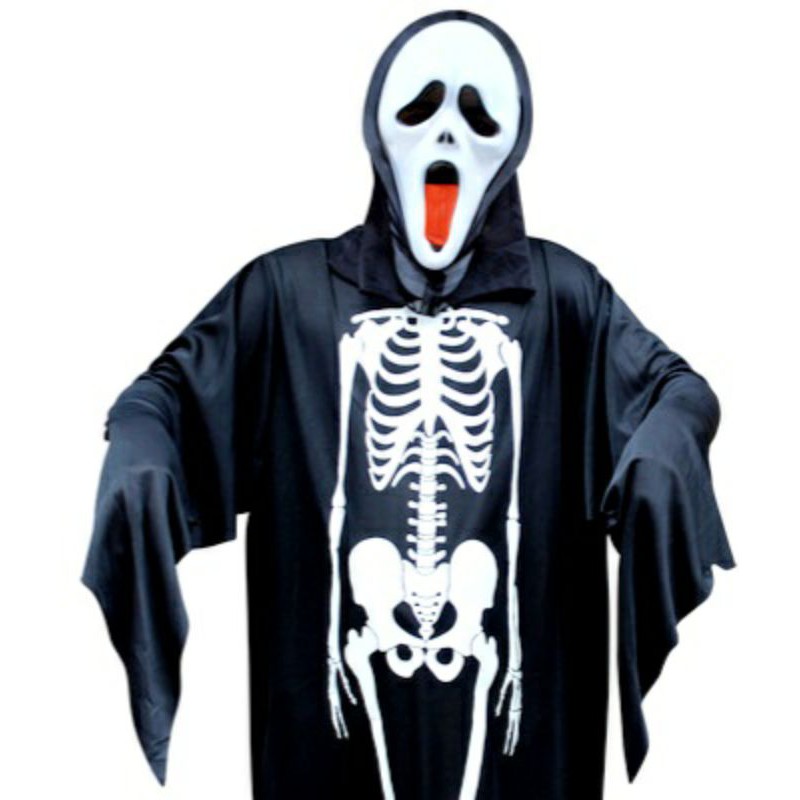 Kostum Tengkorak Anak Dewasa Murah Pesta Kostum Halloween Skull Cosplay