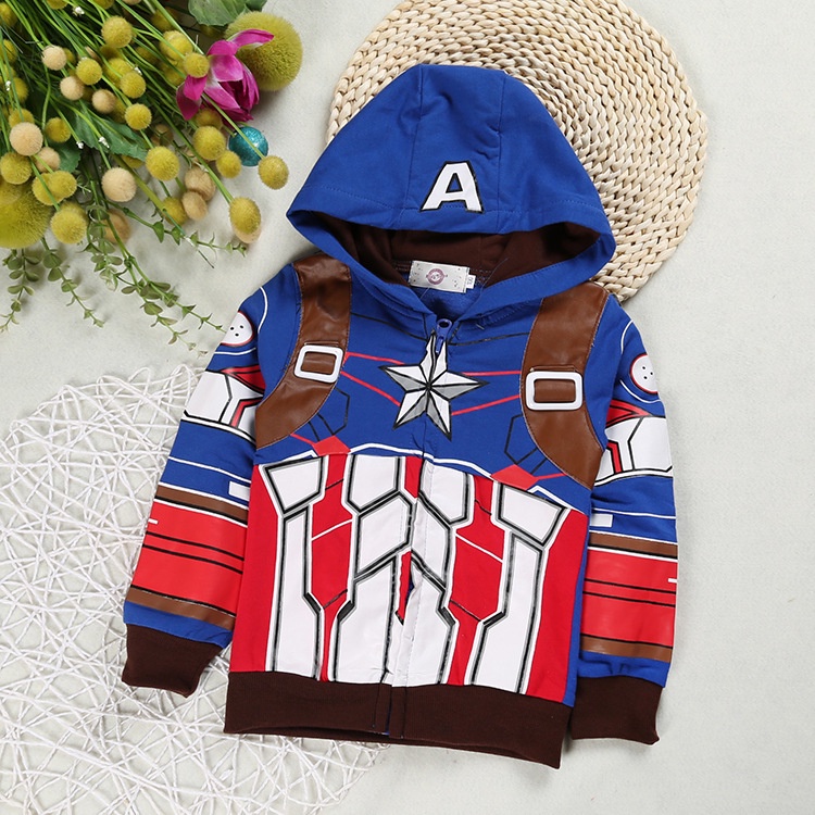 1-8Tahun Jaket Anak Karakter Spiderman Batman Ironman CaptainAmerica Import