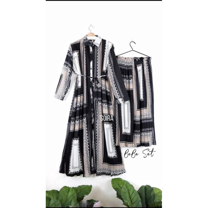 Soira One Set Long Outer/Tunik Plisket Import (Big Size)