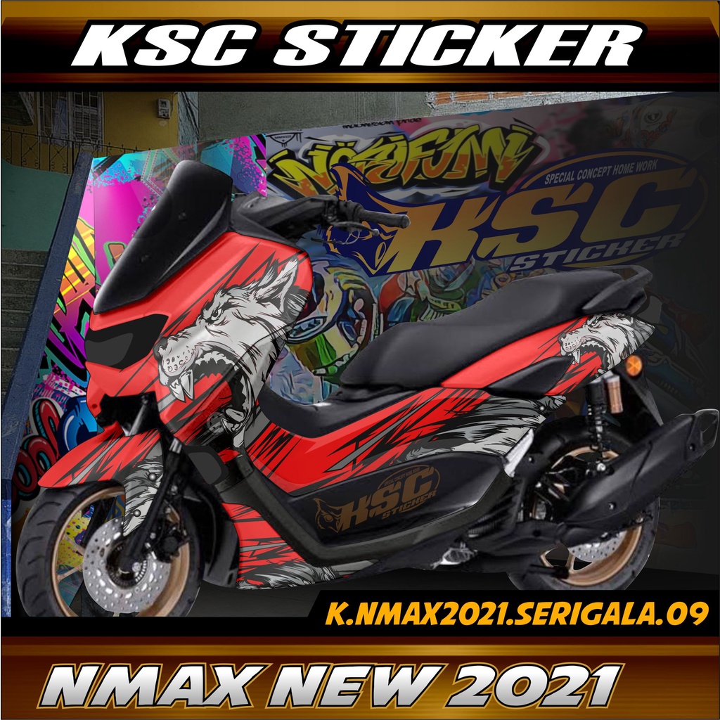 Decal new nmax 2020 full body Stiker motor new nmax 155 Sticker nmax full motif serigala KD-9