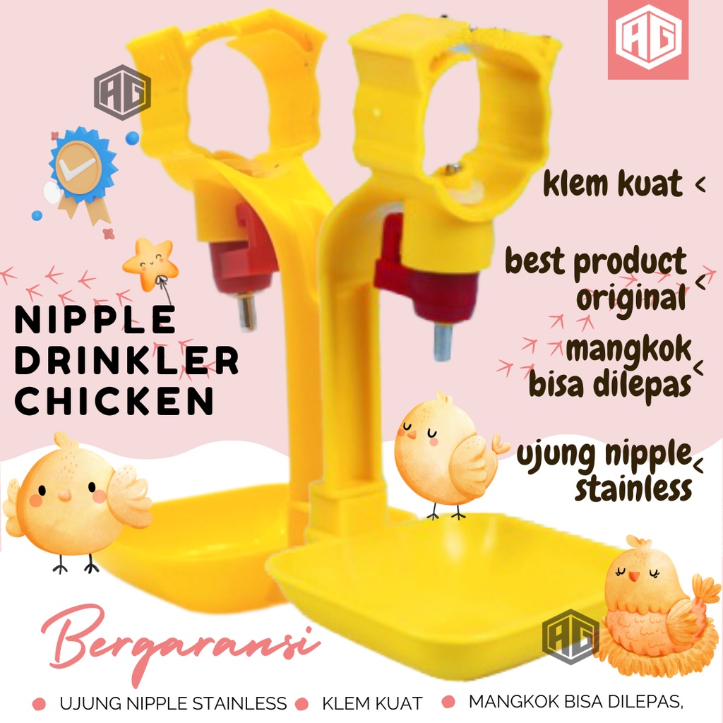 Nipple A5 Niple Chiken Niple Ayam Alat Minum Ayam Otomatis Tatakan Niple Niple Mangkok AG ZONE