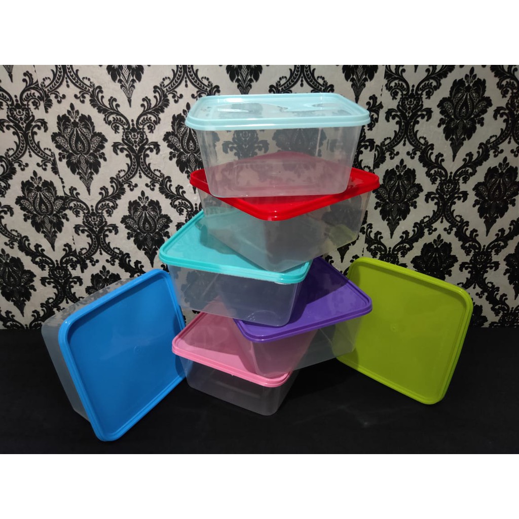 Kotak Plastik Thinwall 1500ml (20 Pcs) TUTUP WARNA Microwave Oven Safe Food Container Box