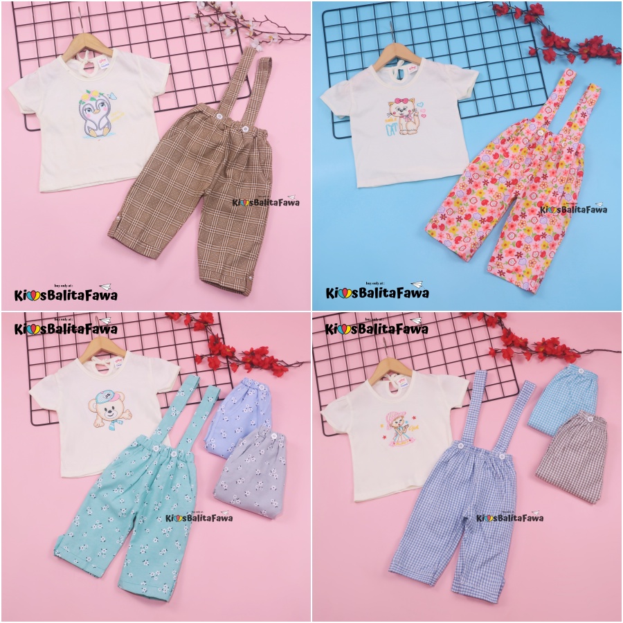 (IMPORT) Setelan Alice uk 1-2 Tahun / Baju Anak PerempuanJumpsuit Bayi Set Kaos Kodok Murah Romper