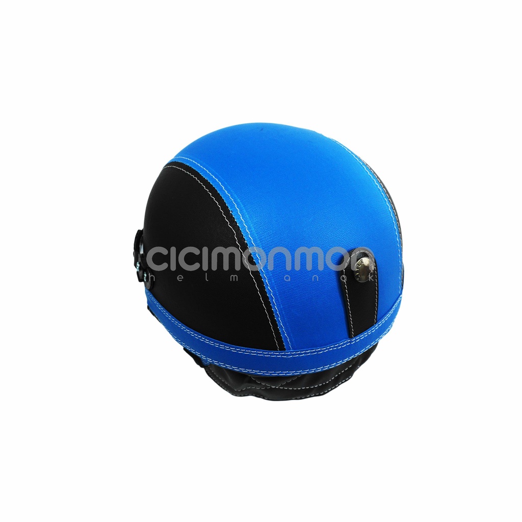 Helm Anak Retro Casual Hitam biru