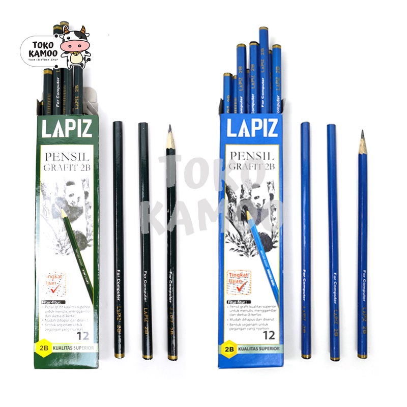 

Pensil 2B Lapiz - Pencil Kayu Hijau Biru [PER PCS, ECER]