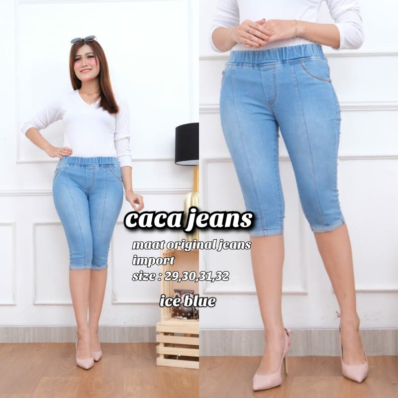 CELANA JEGING WANITA CELANA JEANS 7/8 SKRIT LIPAT