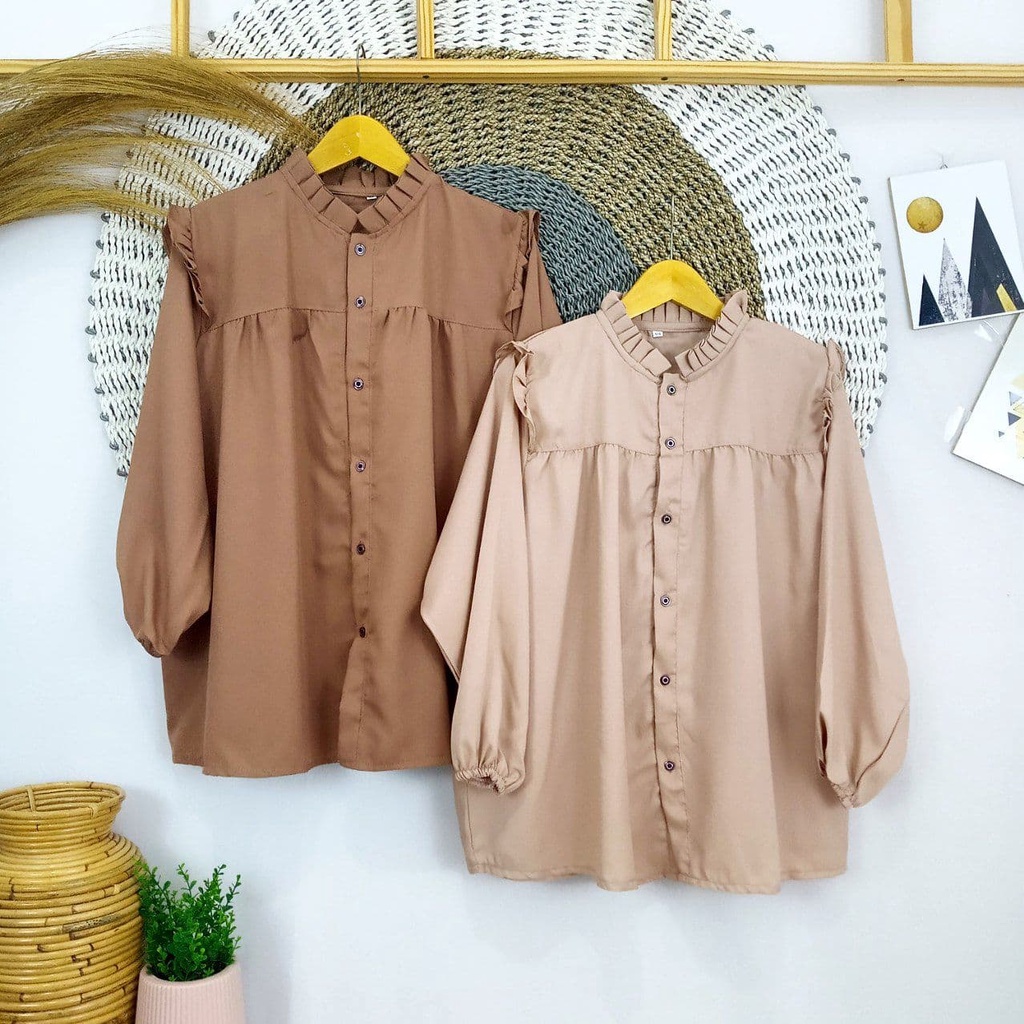 BLOUSE OVERSIZE WANITA KERAH PASTEL LD 110 120 130 140 150 (BISA COD)