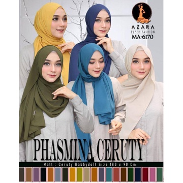 AZARA - Jilbab Pashmina Ceruty Uno Babydoll Premium Size 175 x 75 cm