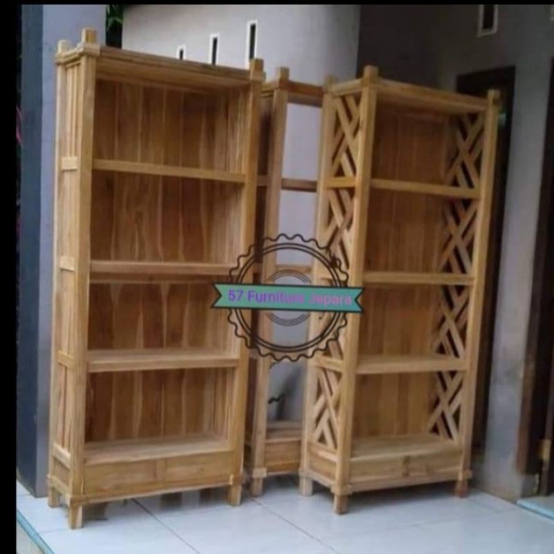 Rak tempat buku/boneka tas hias kayu jati jepara