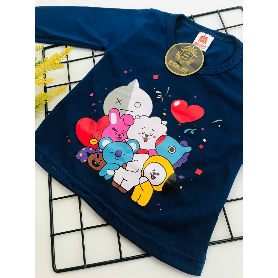DL88 I kaos atasan anak perempuan baby love merah/bts uk 1-9 tahun / baju kaos anak tangan panjang part 5