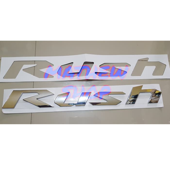 Emblem Kap Mesin Rush Chrome Logo Kap Mesin Rush Emblem Rush