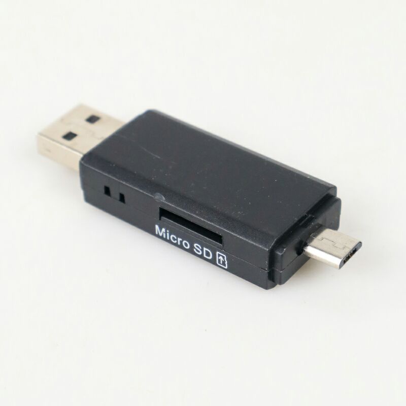 OTG Card Reader 2 in 1 SD / TF Card Micro USB 2.0 usb30hs Black