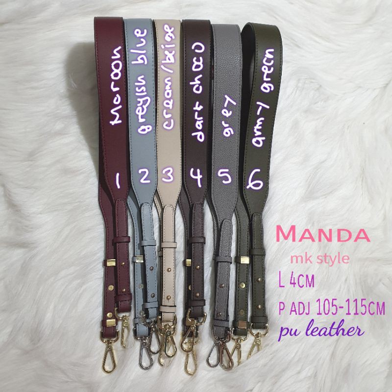 Manda adjustable plain bag strap / long strap / tali tas