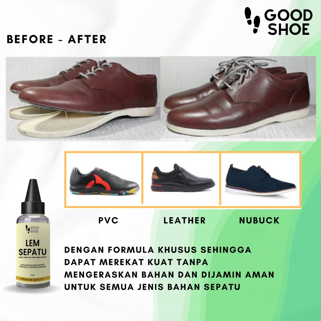 Perekat Tahan Air Pengerat Erat Kulit Nubuck Leather Rubber Rajut Sandal Lem Sepatu Super Kuat Kuning Good Shoe Shoes Glue Rekat Serbaguna Multifungsi Sol Sneaker Sneakers