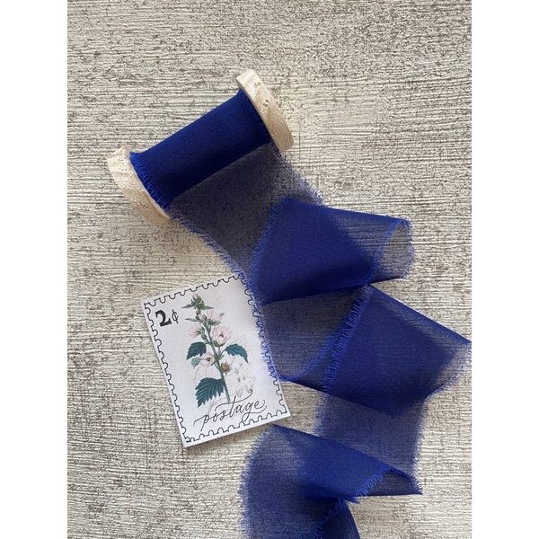 

NEW SILKY METALLIC NAVY- wedding ribbon / calligraphy ribbon / vows ribbon / pita buket / styling
