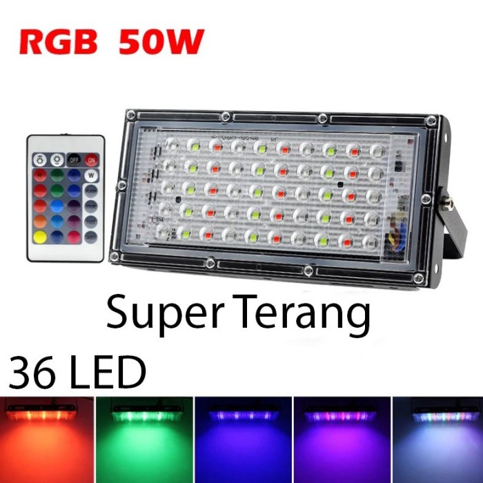 Lampu Sorot LED SMD 50W Lampu Tembak Model Tipis 50 watt Waterproof Banyak Pilihan Warna