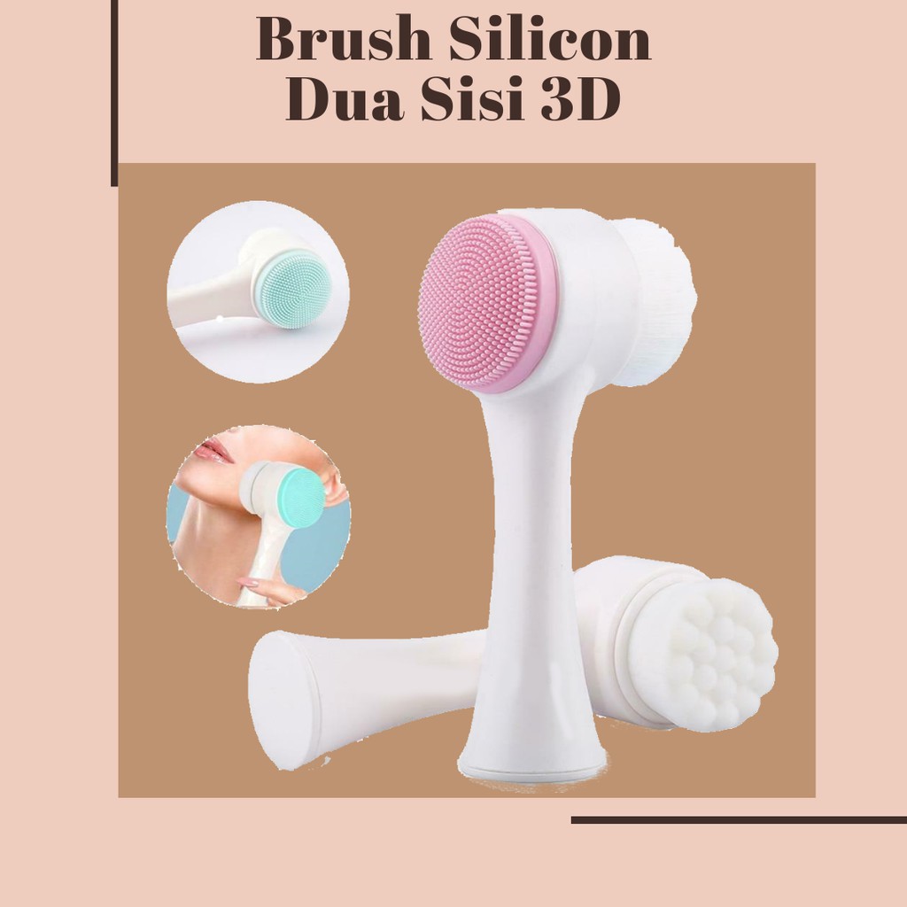 [ SALE ] FACIAL CLEANSING BRUSH SILIKON 3D ALAT CUCI MUKA 2 SISI ULTRA HALUS IMPOR HIGH QUALITY