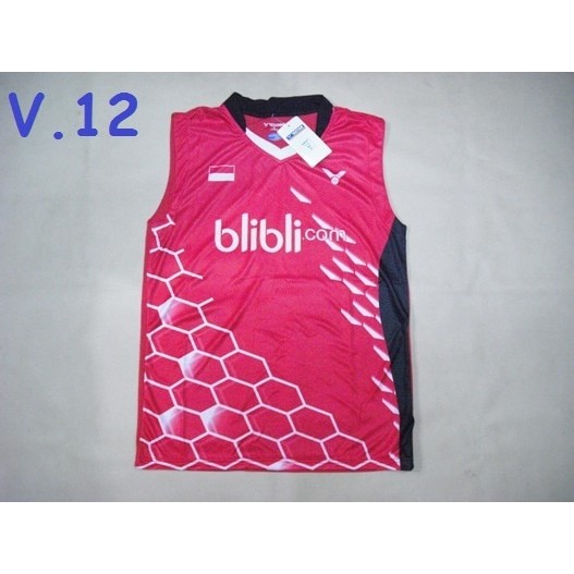 Baju Badminton Singlet BADMINTON / BULUTANGKIS Victor V.12 Red Murah