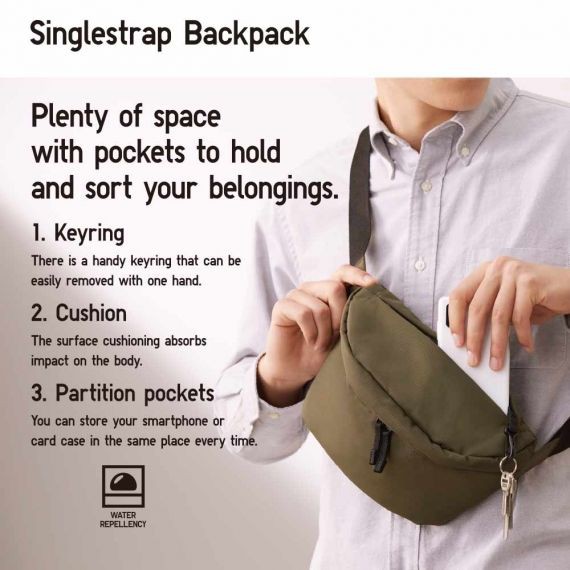 UNIQLO MEN Single strap Backpack / Man Tas SELEMPANG Travel Pria Lakilaki 430830