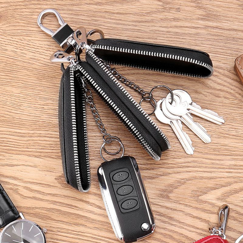 Dompet Kulit Asli Remote Keyless Mobil Double Zipper Dan Single Zipper