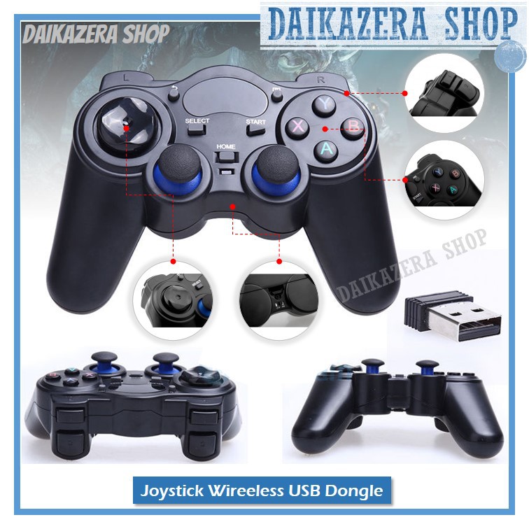 JoyStick Wireless 2.4GHz Gamepad for Smart TV, Notebook w/ USB dongle