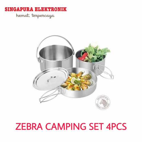 Terbaru ZEBRA Camping Set 4pcs/Alat makan ZEB-184210