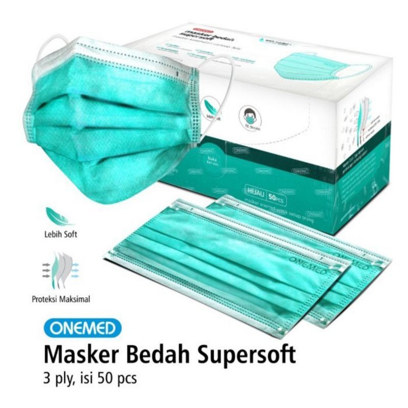 Masker Medis Onemed Supersoft 3ply Isin 50 pcs