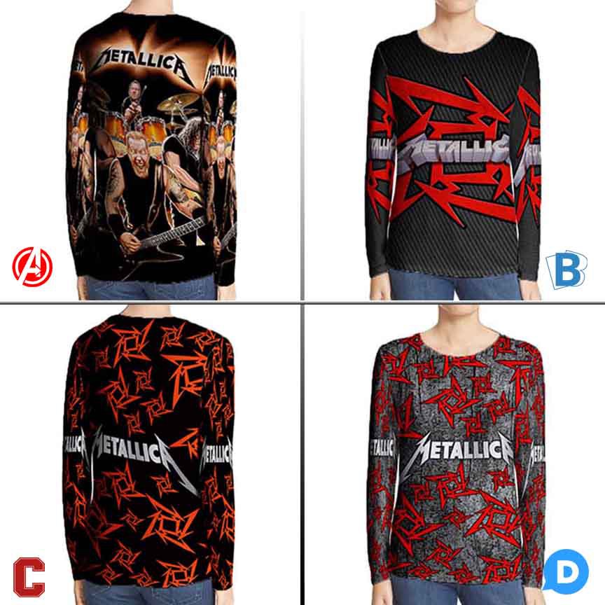 Metallica Tshirt Kaos Metallica Rock Band T-Shirt SKU - 7434106449426 Kaos Tangan Panjang